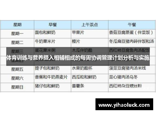 体育训练与营养摄入相辅相成的每周协调管理计划分析与实施