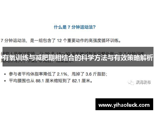 有氧训练与减肥期相结合的科学方法与有效策略解析