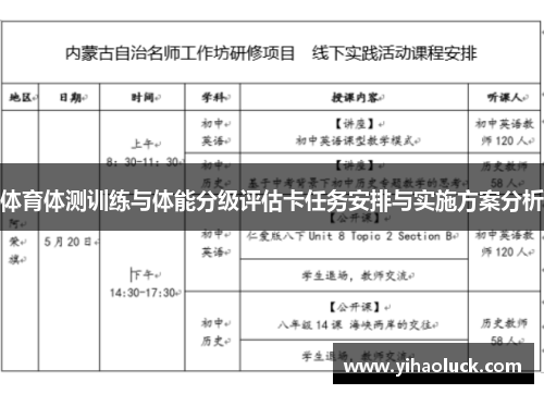 体育体测训练与体能分级评估卡任务安排与实施方案分析